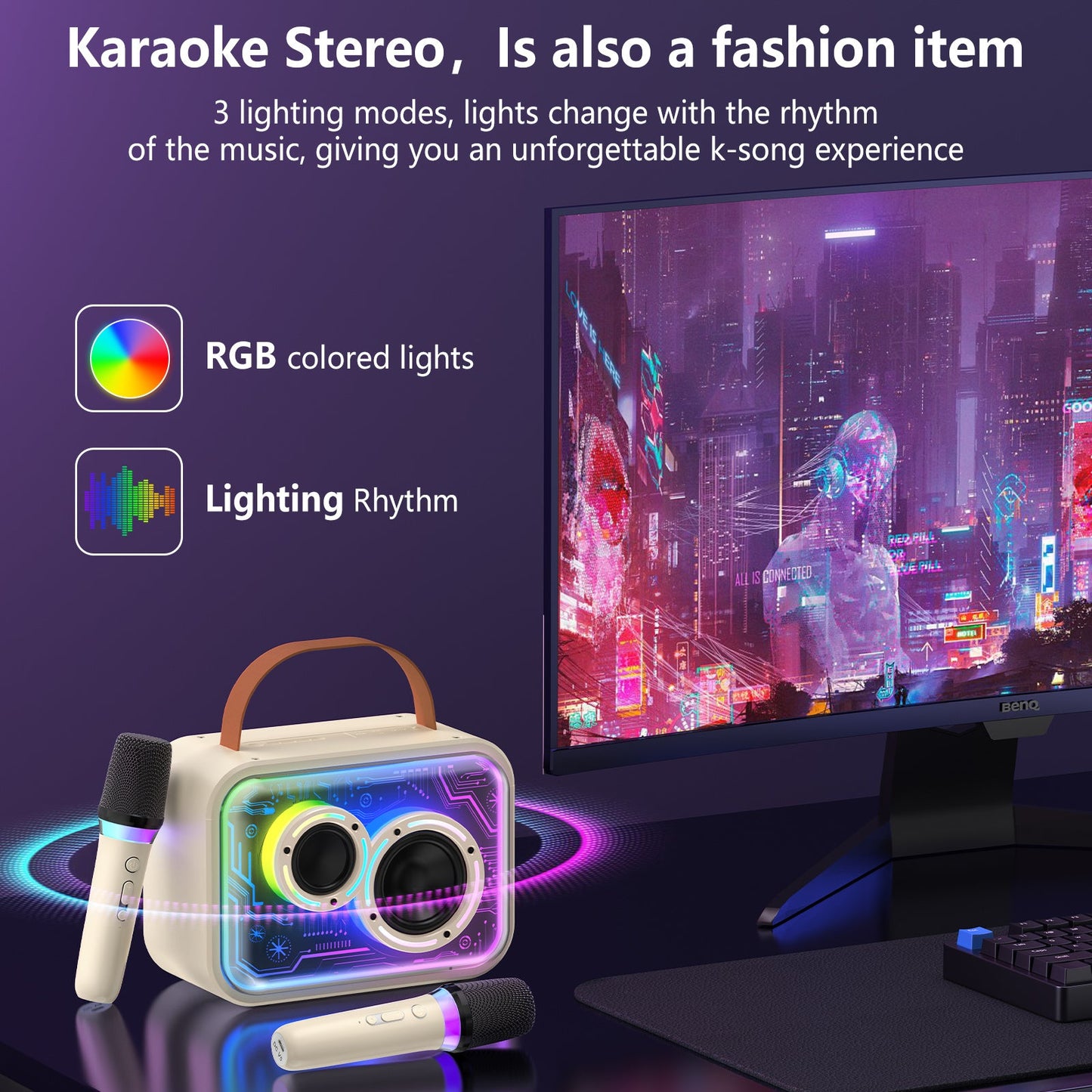 JYX D30 Karaoke With 2 Microphones&Bluetooth Speaker With Wireless