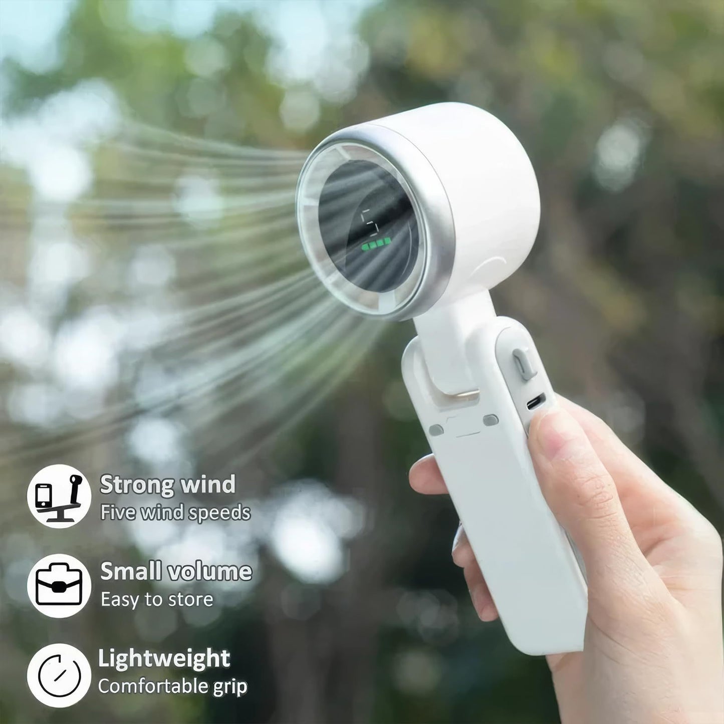 Hanging Neck Outdoor 180 Degree Folding Desktop Mini Fan Hand-held